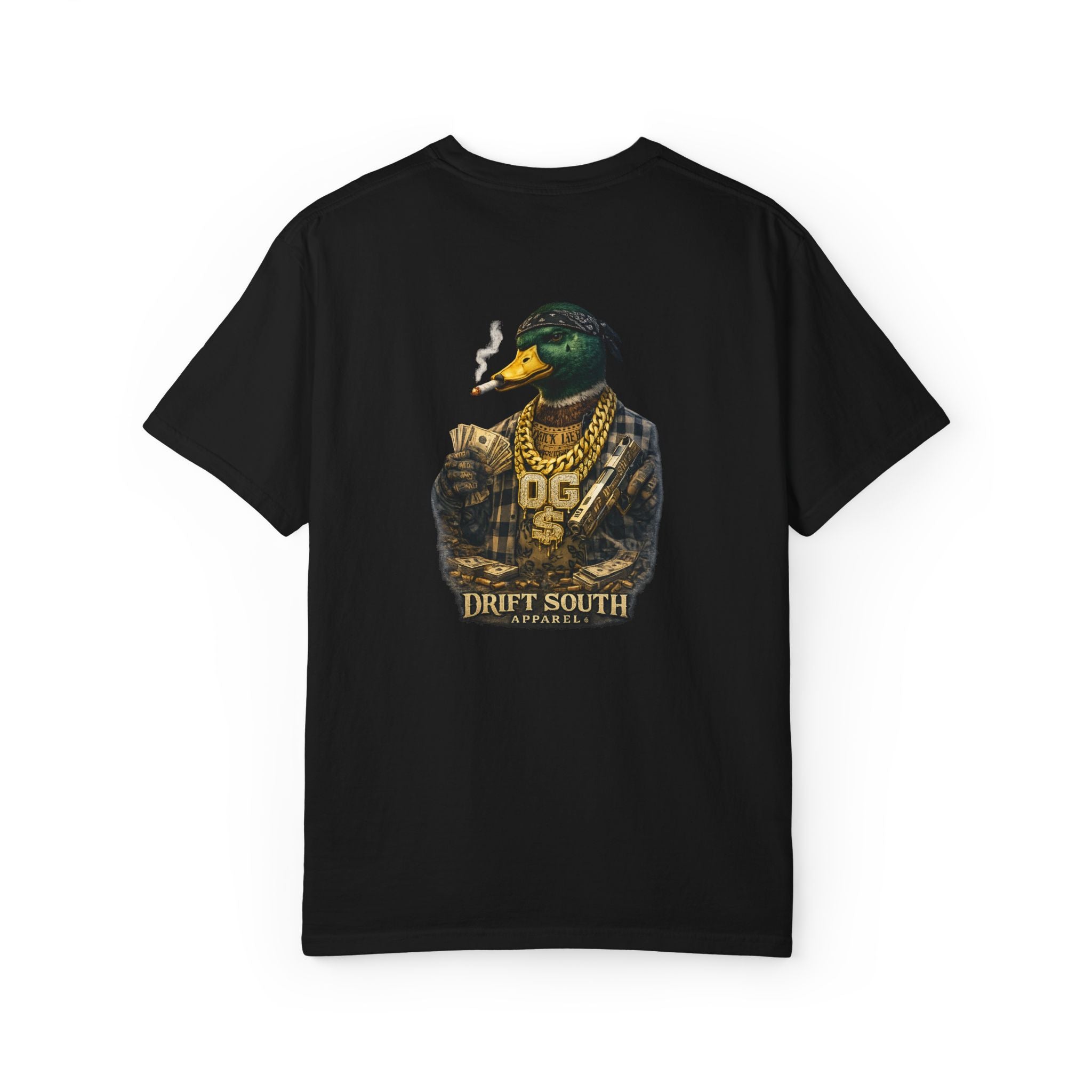 Gangster Mallard Duck T-shirt | Duck with Chains and Money