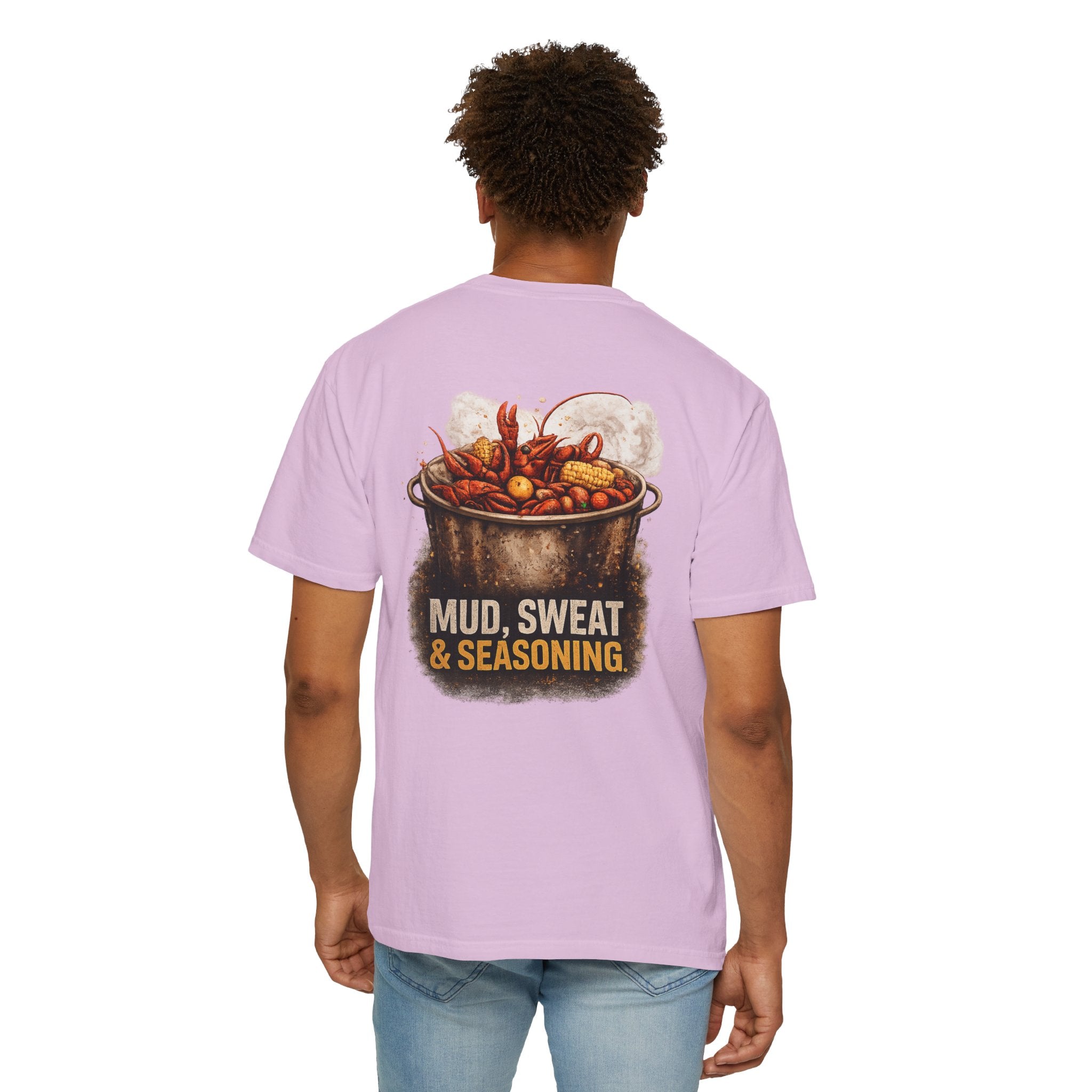 Drift South™-Mud, Sweat & Seasoning Cajun Crawfish Boil T-Shirt | Bayou Born Collection