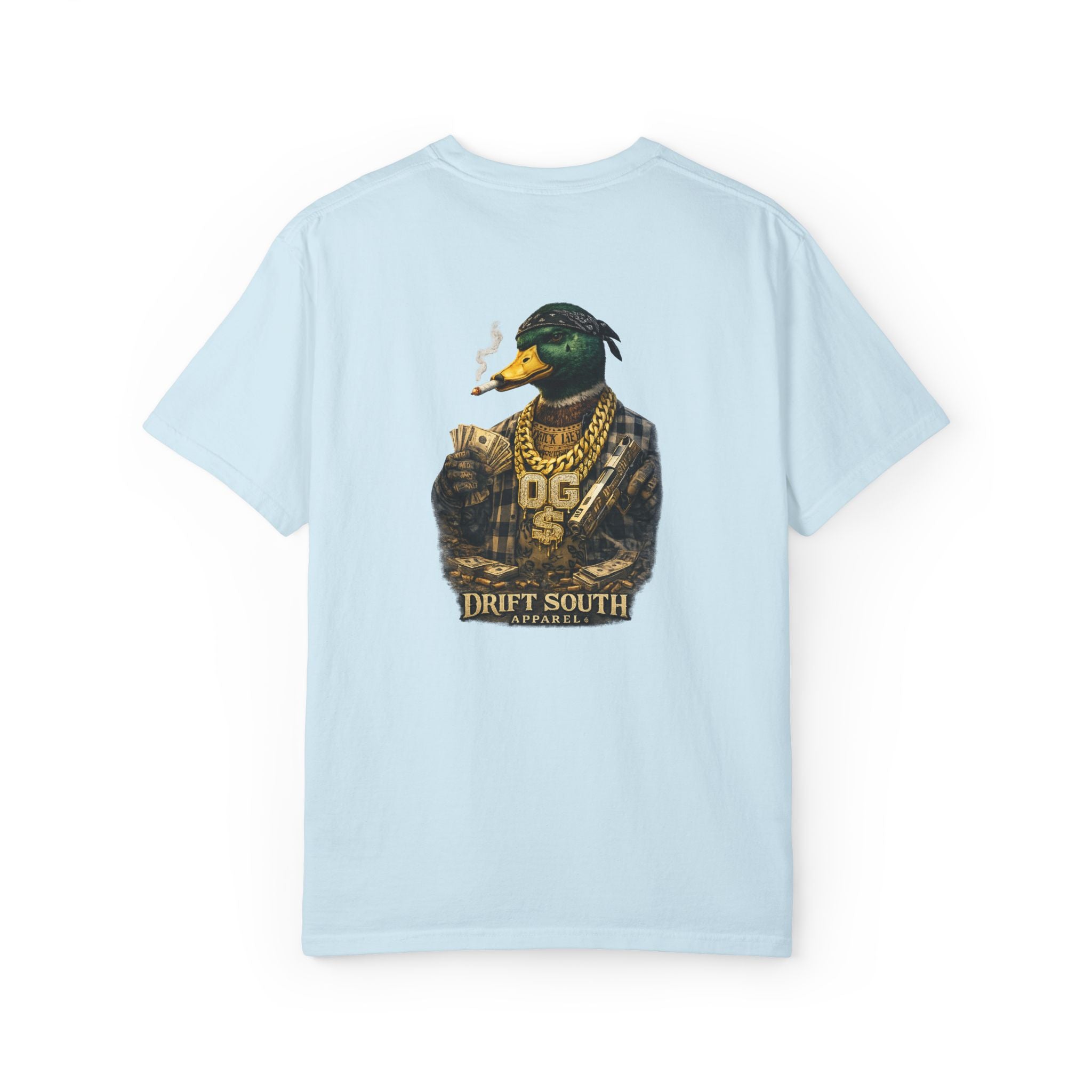 Gangster Mallard Duck T-shirt | Duck with Chains and Money