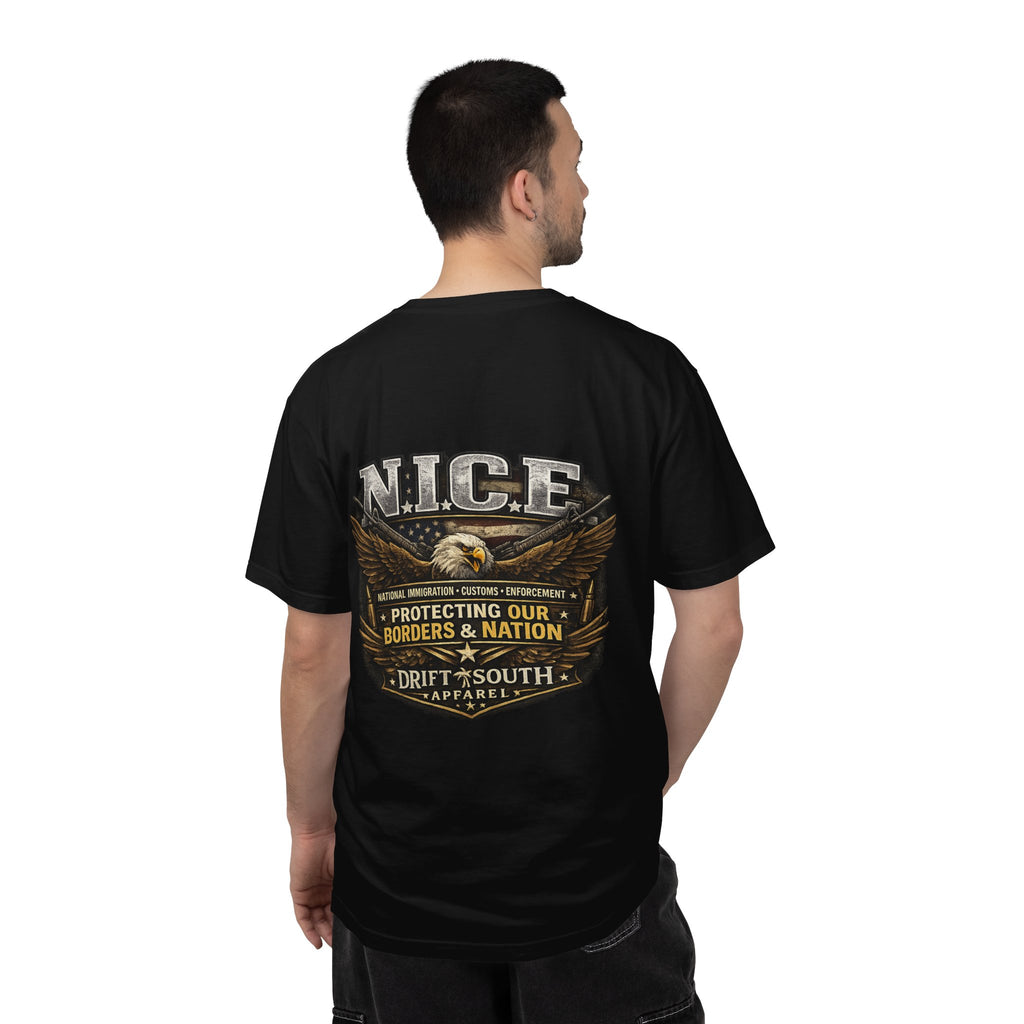 Drift South™-Patriotic “NICE” Eagle T-Shirt — Protecting Our Borders & Nation Graphic Tee
