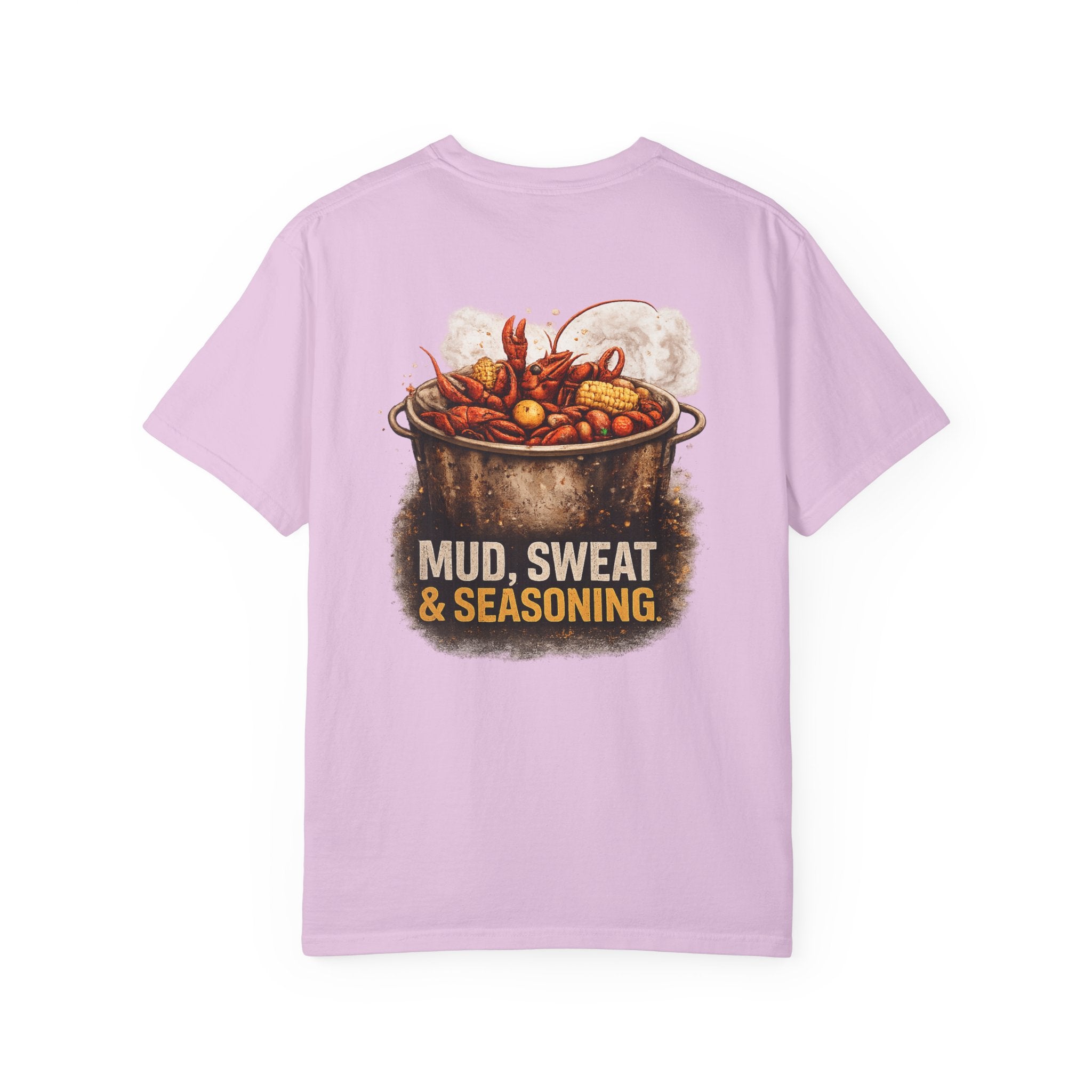 Drift South™-Mud, Sweat & Seasoning Cajun Crawfish Boil T-Shirt | Bayou Born Collection