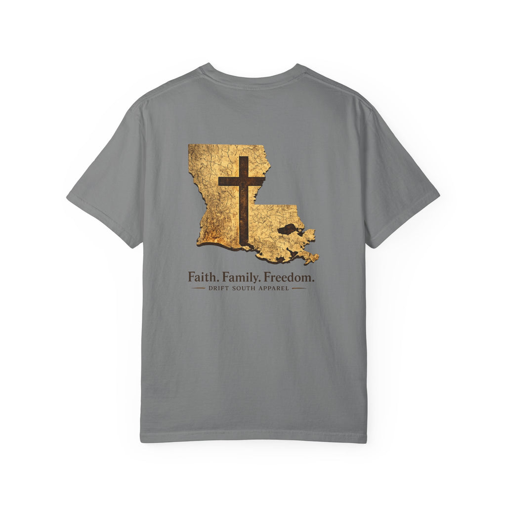 Drift South™-Louisiana Faith Shirt | Drift South Apparel – Faith Family Freedom Tee