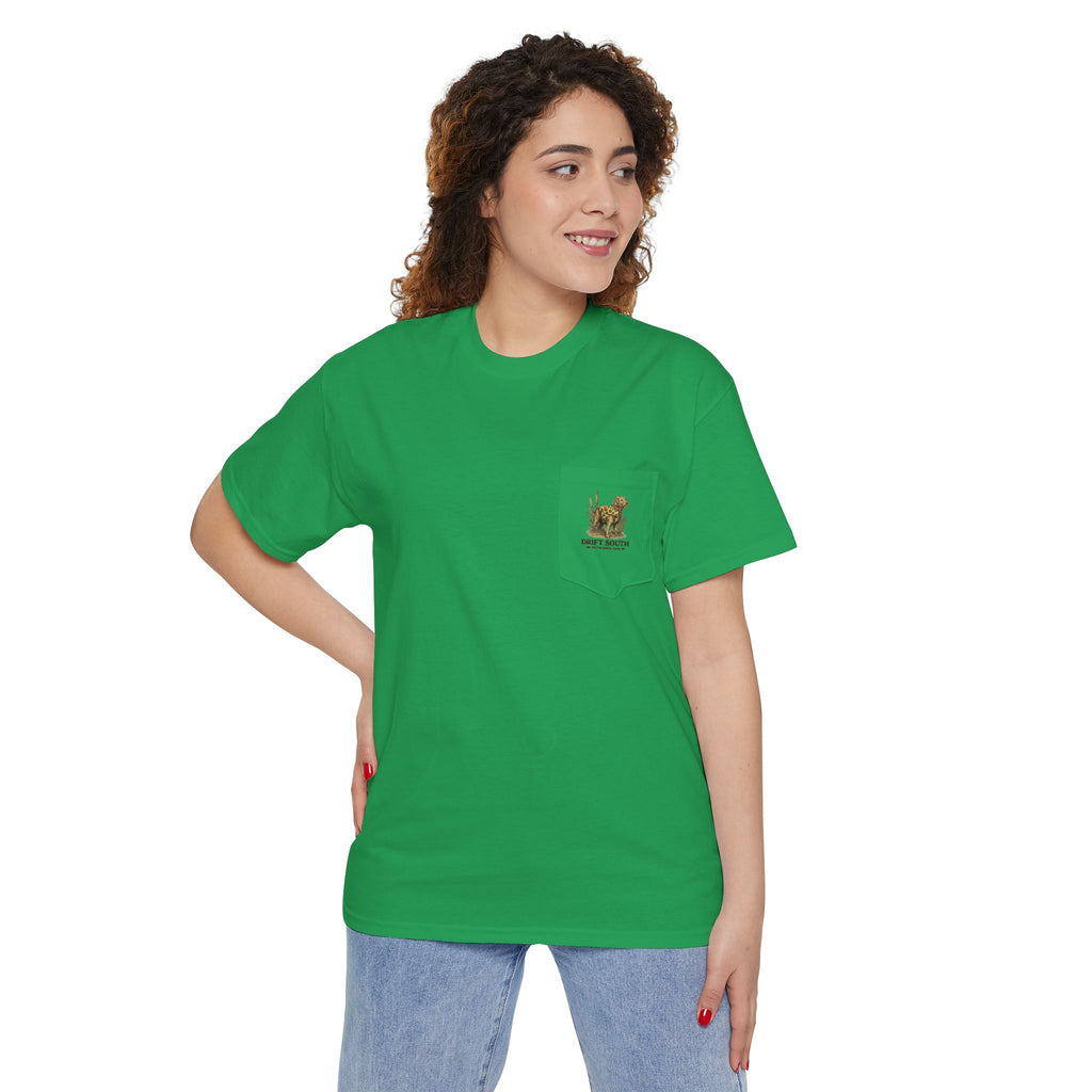 Drift South Retriever Heritage Pocket Tee | Established 2026