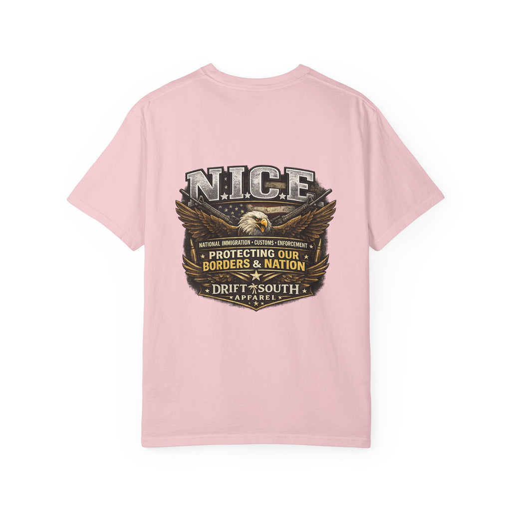 Drift South™-Patriotic “NICE” Eagle T-Shirt — Protecting Our Borders & Nation Graphic Tee
