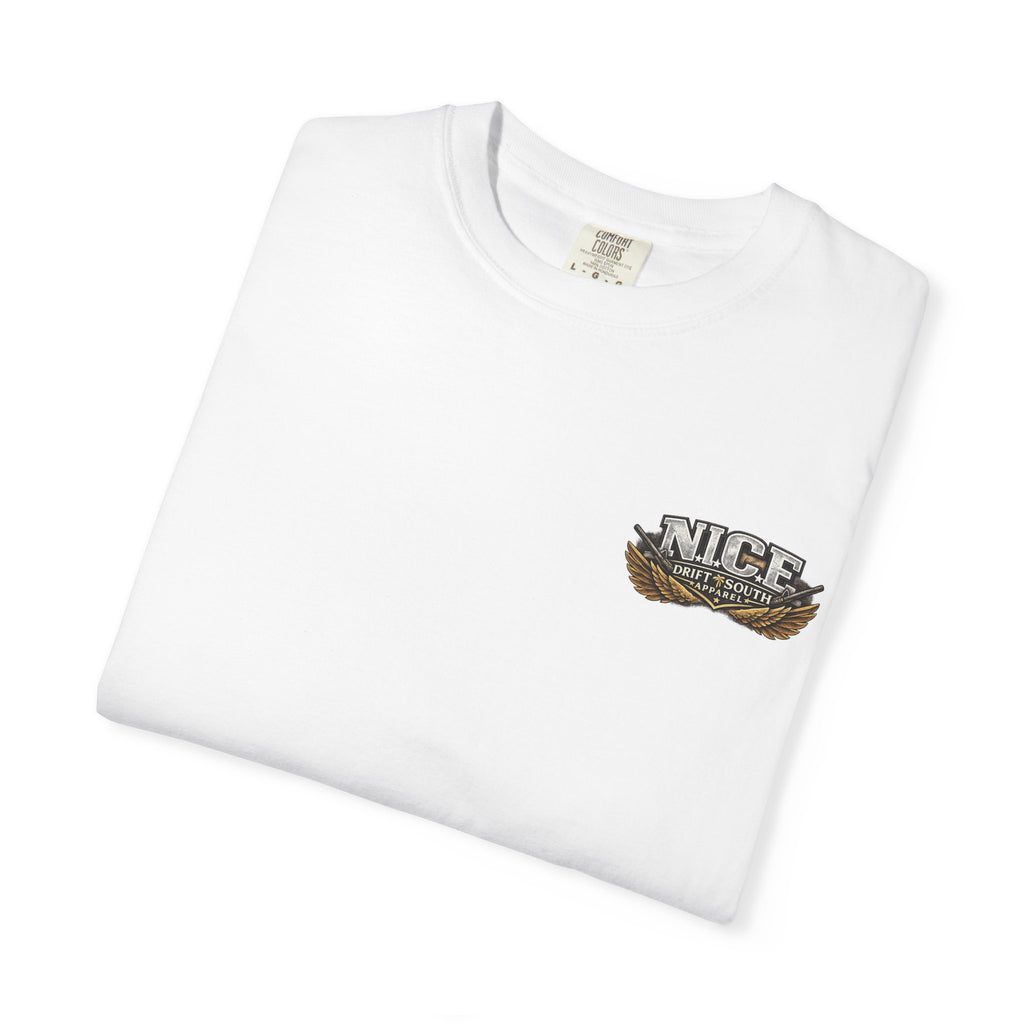 Drift South™-Patriotic “NICE” Eagle T-Shirt — Protecting Our Borders & Nation Graphic Tee