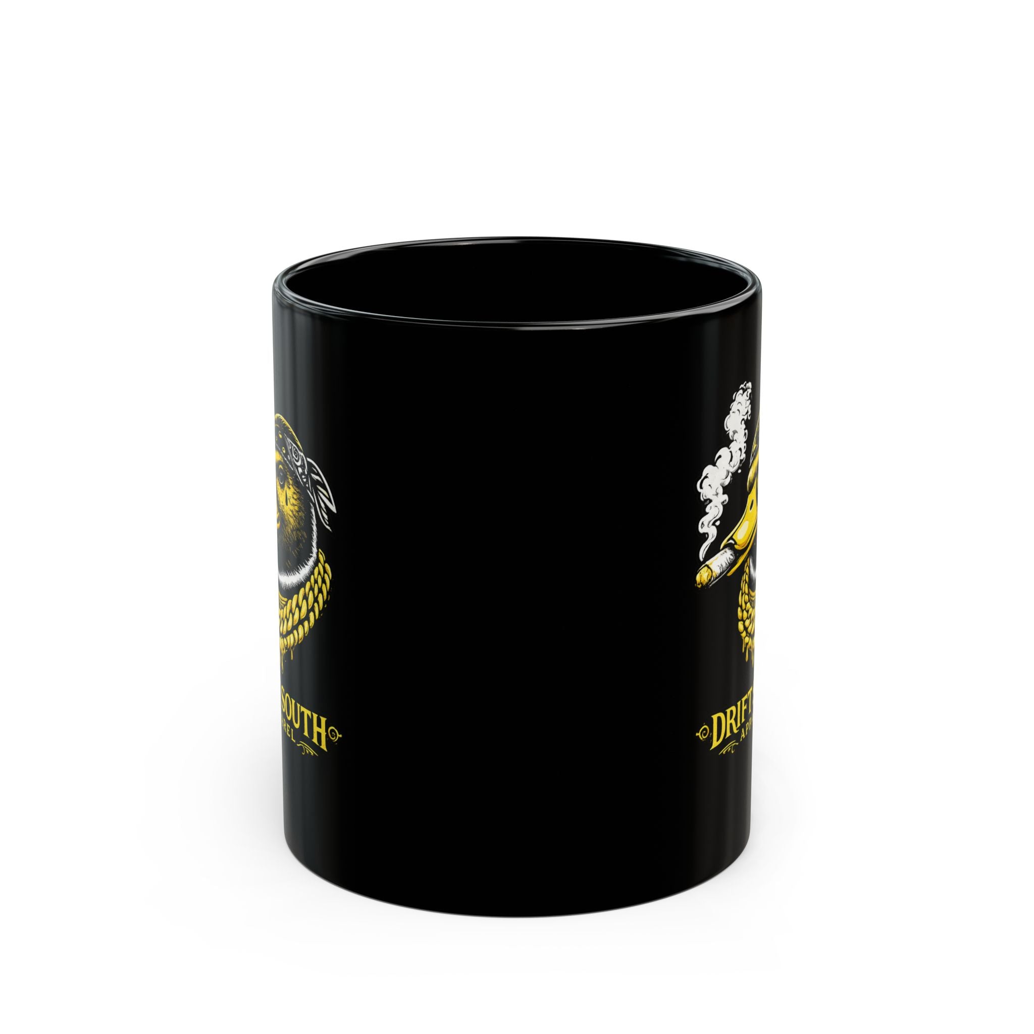 Drift South™ Black Duck Mug – Smoky Duck Head Coffee Cup (11oz & 15oz)